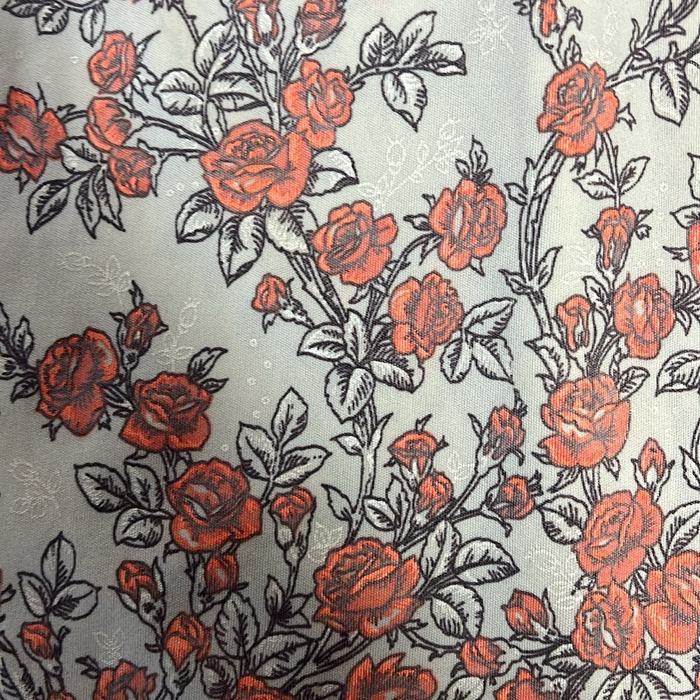 Vintage Orange Rose Native Pattern Button Down Po… - image 3